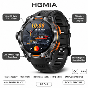 Montre connectée GPS 1,46 pouce 1200 mAh 10 jours d'autonomie IPX8 étanche Boussole Altimètre Appel 107 modes sportifs - Product Image 2