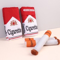 Jouet en peluche pour animaux de compagnie en forme de paquet de cigarettes amusant en gros - Conception sonore interactive, tissu doux résistant aux morsures, jouet à mâcher pour chien