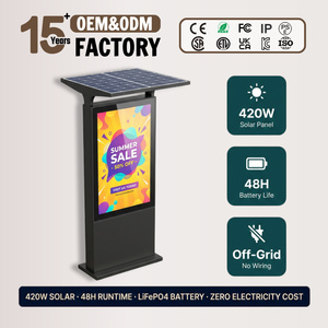 Valla Publicitaria Solar con Panel Monocristalino de 420W, 48H de Duración de Batería, Pantalla LCD para Exteriores, Certificación CE FCC RoHS - Product Image 1