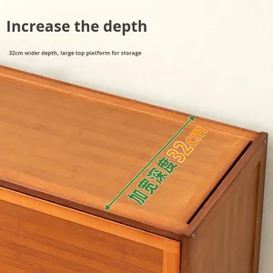 Zapatero Vertical Alto de Bambú Simple, Multicapa, Antipolvo, para la Entrada del Hogar, Mueble de Almacenamiento Integrado - Product Image 4