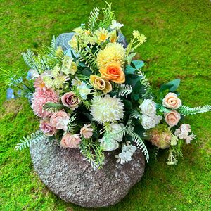 Bouquet de roses et pivoines artificielles Dream Castle en PVC et soie, pour décoration de mariage, maison et accessoires de photographie extérieure - Product Image 4