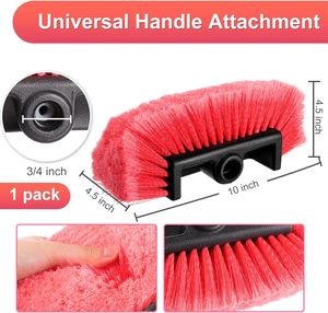 Tête de brosse de lavage de voiture avec poils doux pour le detailing, brosse de nettoyage de voiture à flux continu, équipement de lavage extérieur de voiture, 10 pouces (Rouge, 1 pièce) - Product Image 3