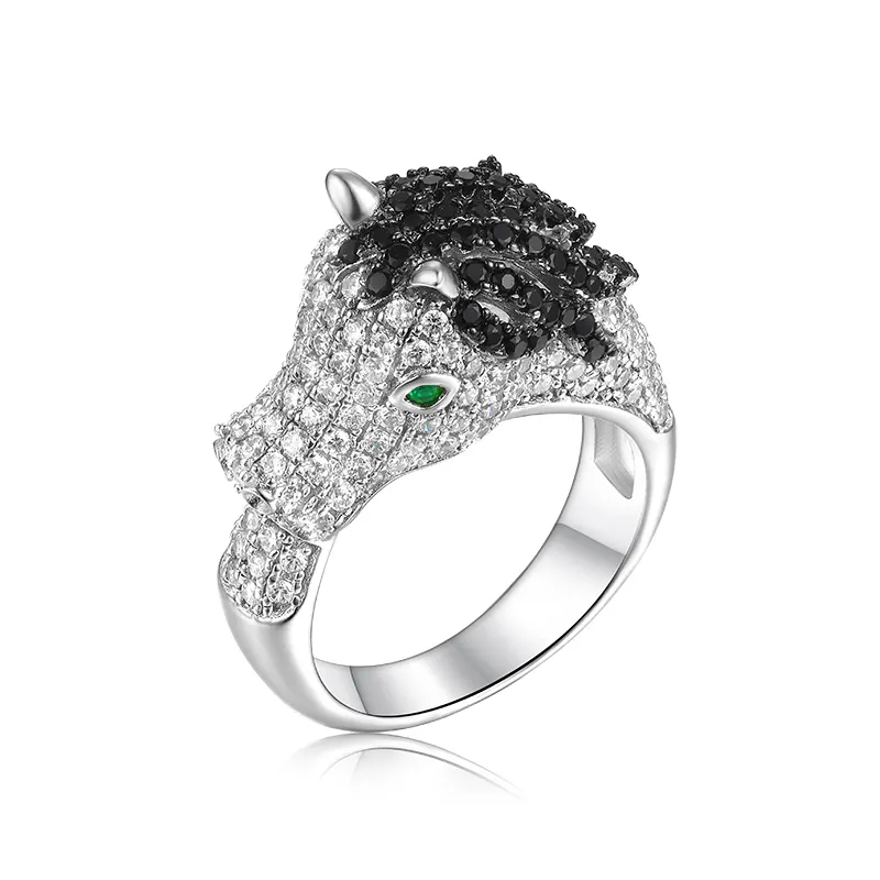 Horse Unique Design Women Fashion Custom Jewelry Zirconia Stone Anniversary Wedding Ring Set 925 Sterling Silver Ring For Women