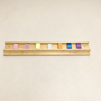 Support de rangement portable en bois de luxe moderne pour tuiles de mahjong à bords droits 50*6*2.5 cm, idéal pour les loisirs et le divertissement