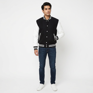 FINER THREADS Custom High Quality Vintage Winter Fall Men's Baseball Letterman Varsity Jackets XL Size Breathable <b>Covered</b> <b>Button</b> - Product Image 1
