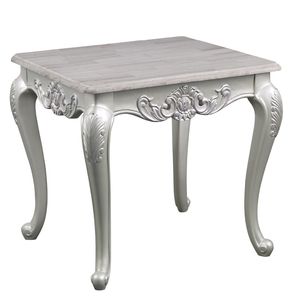 DB Melrose Table d'appoint de style traditionnel Meubles de salon en bois finition argentée - Product Image 1