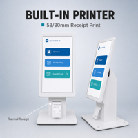 Terminal de point de vente Android Windows de table avec imprimante, machine de paiement tactile en gros pour restaurants et commerces de détail