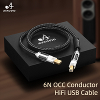 Kabel Audio Usb untuk Mixer Laptop, kabel Data Usb Tipe A ke tipe-b dengan colokan berlapis emas serat karbon kelas atas