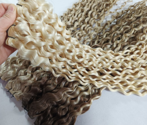 Wavy Hot Sale Top Quality Genius Wefts 100%Virgin Chinese Human Hair Extensions Full Cuticle Intact Braiding Straight <strong>Bleaching</strong> - Product Image 5