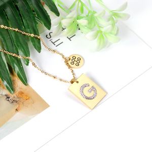 Collar de Joyería de Acero Inoxidable con Colgante de Letra G, Regalos de Navidad de Aleación Personalizados para Damas - Product Image 4