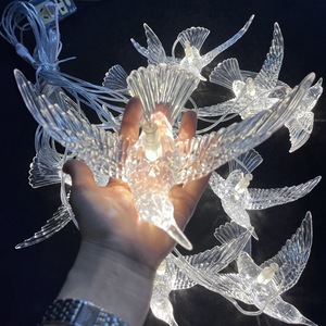 Decoración Aérea para Escenario de Boda, Lámpara Colgante LED, <span class=keywords><strong>10</strong></span> Cabezas, Acrílico, Lámparas de Araña con Forma de Pájaro, Decoración Luminosa - Product Image 5