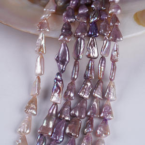 Perles semi-finies triangulaires baroques violettes naturelles, perles colorées pour collier, bijoux DIY pour la fabrication de bracelets et de colliers - Product Image 3