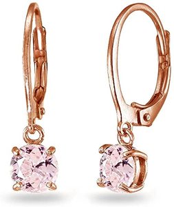 Beaux Bijoux 925 Sterling Argent Dainty Boucles D'oreilles Forme <span class=keywords><strong>De</strong></span> Fleur Zircon Rose Morganite Baisse Boucle D'oreille - Product Image 3