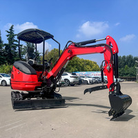 Micro-excavatrice compacte, petite excavatrice d'ingénierie à chenilles télescopiques en caoutchouc, avec système de changement rapide d'outils et forte puissance