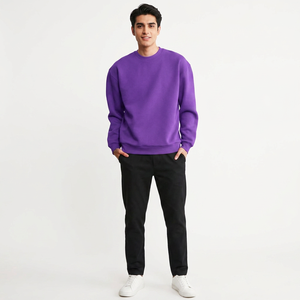 Nouveau sweat-shirt personnalisé en tissu doux pour le fitness, basique en coton mélangé, respirant, de qualité pour hommes - Product Image 1