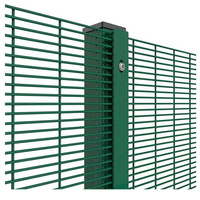 Clôture en treillis métallique plastifié haute sécurité 358 de qualité export, anti-escalade, ouvertures de maille 12,7x76,2 mm, pour aéroports