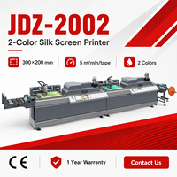 Impresora de Serigrafía Industrial de 2 Colores JDZ-2002 con Certificación CE, Maquinaria de Impresión de Cintas Textiles con 1 Año de Garantía
