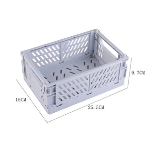 Sáng Tạo Có Thể Gập Lại Lưu Trữ Hộp Sinh Viên Máy Tính Để Bàn Đóng Mở Crate Organizer Băng Văn Phòng Phẩm Mỹ Phẩm Giá Gấp Lưu Trữ Giỏ - Product Image 6
