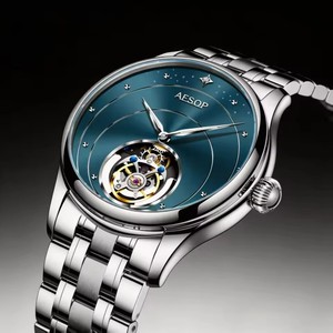 Livraison directe pour montre mécanique à tourbillon véritable, édition limitée, luxe, unisexe, mouvement à remontage manuel, cuir 22 mm - Product Image 6