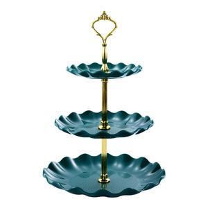 Support de table à dessert à 3 niveaux pour gâteau Assiette de service aux fruits pour la décoration de gâteaux de mariage - Product Image 4