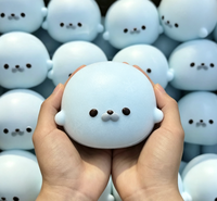 Jouet Squishy Assorti en Forme de Phoque, en TPR/PU, à Remontée Lente, Doux, Anti-Stress, Idéal pour les Boutiques de Cadeaux et les Vendeurs en Ligne