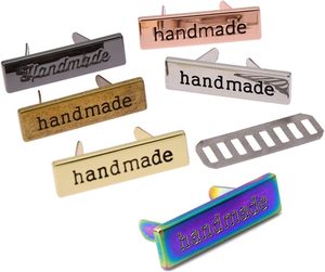 Étiquettes métalliques multi-usages faites à la main pour vêtements, jeans, chaussures, sacs, étiquettes rectangulaires imprimées à la main, bricolage, couture, artisanat - Product Image 3