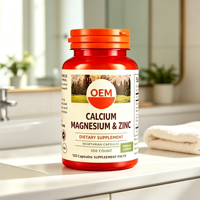 Capsules végétariennes Calcium Magnésium Zinc pour améliorer l'immunité, la densité osseuse et la santé nerveuse, complément alimentaire minéral quotidien OEM