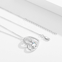 Bijoux fins 925 Sterling Silver Smile Llama Love Heart Sheep Pendentif Collier Pour Femmes