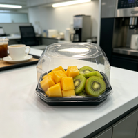 Boîte à fruits octogonale en plastique transparent avec couvercle en dôme pour l'emballage des mangues, des kiwis et des poires, vente en gros