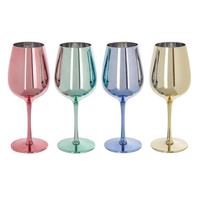 Verre à vin en plastique incassable brillant doré de 16oz pour flûtes à champagne Gobelets réutilisables pour fête de mariage