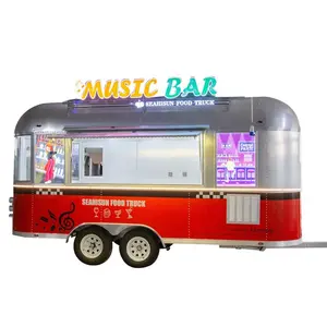 15% discount China Supplier Stainless steel street mobile food cart / fast food truck / food trailer