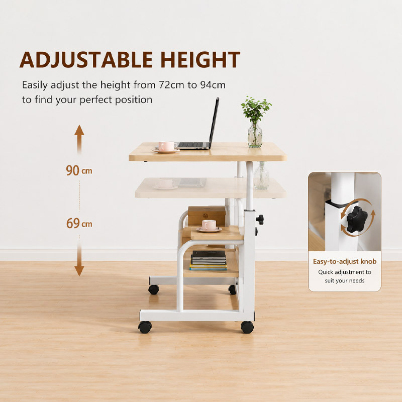 Armocity Rolling Standing Desk – Height-Adjustable Mobile Computer Desk with Charging Station - View 2