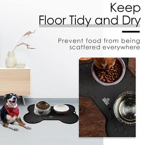 แผ่นรองอาหารสัตว์เลี้ยงซิลิโคนกันน้ำรั่วไหล รูปทรงไม่สม่ำเสมอ ขนาด 1 ซม. ทนทาน นำเข้าจากเวียดนาม เกรดอาหาร พกพาสะดวก ป้องกันการหกเลอะเทอะ - Product Image 4