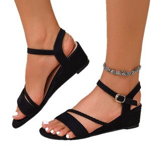 Women Summer Woven European American Fashion Wedge <b>Sandals</b> New Open-Toe Roman <b>Sandals</b> Wholesale - Product Image 5