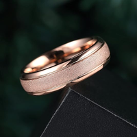 Bijoux personnalisés en tungstène anneaux de mariage en tungstène or rose 18 carats pour femmes hommes bague de fiançailles bijoux de mode anneaux en gros
