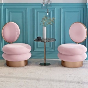 Nordic Light Luxury Makeup Ottoman Chairs <strong>Bedroom</strong> Vanity Table <strong>Stools</strong> Simple Metal Frame Makeup Chairs - Product Image 5