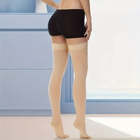 Bas de contention médicaux sur mesure, 30-40 mmHg, anti-varices, pour hôpital, cuisse haute, bout ouvert, compression extra ferme
