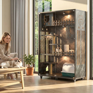 Villa de Lujo de Madera para Gatos, Jaula/Caseta Interior Transpirable e Impermeable para Mascotas, Nido/Casa para Gatos - Product Image 1