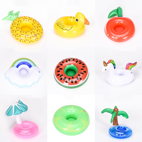 Porte-gobelet gonflable flottant en PVC, personnalisé, flamant rose, pour boisson, 1 pièce