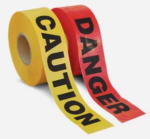 Nhà máy cung cấp không có độ bám dính màu vàng PE nhựa nguy hiểm nguy hiểm Băng rào cản cảnh báo Băng - Product Image 1
