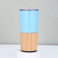 Gobelet isotherme de bureau en acier inoxydable et bambou à double paroi, 20 oz, écologique, avec couvercle, isolation thermique 6-12 heures, résistant à l'ébullition, personnalisable avec logo