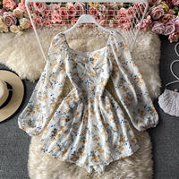Collection Printemps-Été 2026 : Robe de plage personnalisée à manches bouffantes en spandex, longueur genou, taille élastique, coupe trapèze, motif dessiné à la main