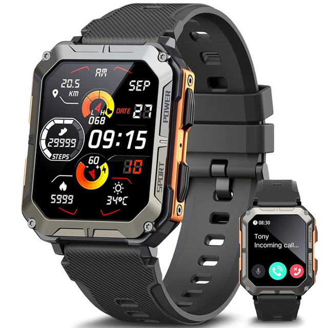 2024 Hot Sale Men Women Outdoor Sports 1.83inch Large Screen Voice Assistant Fitness C20 Pro Smartwatch