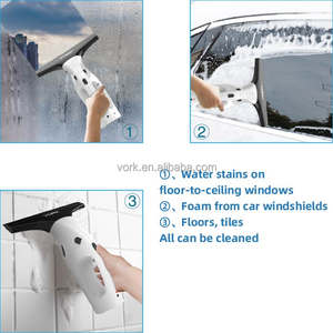 CE เครื่องดูดฝุ่นกระจกไฟฟ้าแบบชาร์จไฟได้, อุปกรณ์ทำความสะอาดหน้าต่างไร้สายพร้อมตัวดูดแรงสูง - Product Image 4