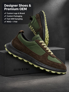 Zapatos de Diseñador de Lujo para Hombre y Mujer, Zapatos Deportivos de Gamuza Verde y Marrón de Alta Calidad, Zapatillas Retro, Nuevas - Product Image 1
