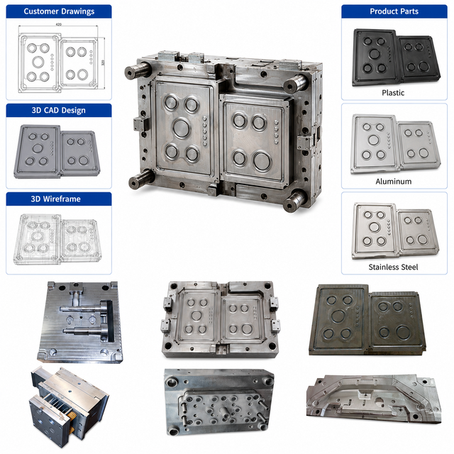Mould Manufacture Customizable Plastic Injection Moulding Companies Service ABS Moulds Inject Supplier Molding Die Casting Mold