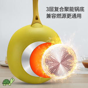 SIPYONG Turtle-shaped Cookware Set 4-Piece Non-Stick Maifan Stone Induction Compatible With Wooden Handles - Product Image 5