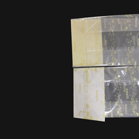Sac cadeau personnalisé en plastique transparent recyclable de 30 microns d'épaisseur, imprimé en gravure dorée, pour emballage alimentaire, fond carré