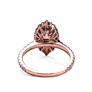 Bague de fiançailles en argent sterling avec ornement orange, diamant de laboratoire marquise 1 carat, halo, style Art déco, tendance, anniversaire de mariage, pour femme - Product Image 2