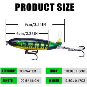 Leurres de pêche Topwater de qualité supérieure Whopper Popper appâts flottants pour bar poisson-chat brochet et perche avec boîte de rangement - Product Image 6
